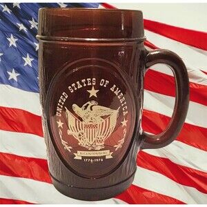 BALD EAGLE USA BICENTENNIAL Barrel Root Beer Glass Mug Stein
